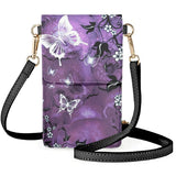 Colorful Butterfly Women's Phone Case Makeup Bag Handbag