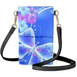 Colorful Butterfly Women's Phone Case Makeup Bag Handbag