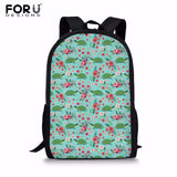 Flower Turtle Printing Women Backpack Girls School Bags Teenager Laptop Backpack