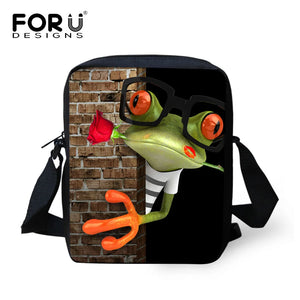 Funny Printing Frog Messenger Bag for Men Mini Little Boys Crossbody Bags