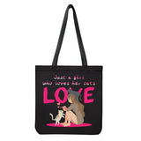 Girl & Her Pet Large Tote Bag Outdoor Travel Backpack