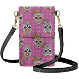 Mobile Phone Bags Flap Polka-dot Floral Skull Small Item Storage Bag Girls