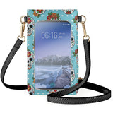 Mobile Phone Bags Flap Polka-dot Floral Skull Small Item Storage Bag Girls