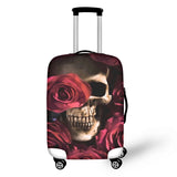 Gothic Skull Red Rose Print Luggage Cover for Girls