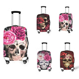 Gothic Skull Red Rose Print Luggage Cover for Girls