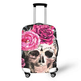 Gothic Skull Red Rose Print Luggage Cover for Girls