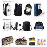 3D Water Fire Football Soccer School Backpack Set for Boys