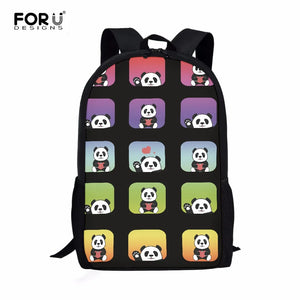 Kids 16 Inch School Bag with Cartoon Panda Pattern