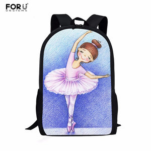 Girls Ballet Dancer School Backpack 16 Inch