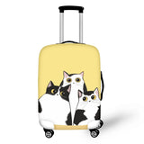 Cartoon Cow Cat Print Luggage Cover Protector Elastic Stretchable Travel