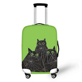 Cartoon Cow Cat Print Luggage Cover Protector Elastic Stretchable Travel