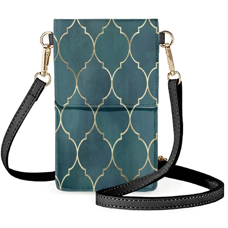 Moroccan Texture Line Cellphone Bag Crossbody Shoulder Satchel