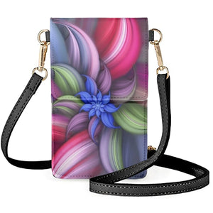 Multicolor Flowers Mobile Phones Bags Crossbody Textural Abstraction Satchel