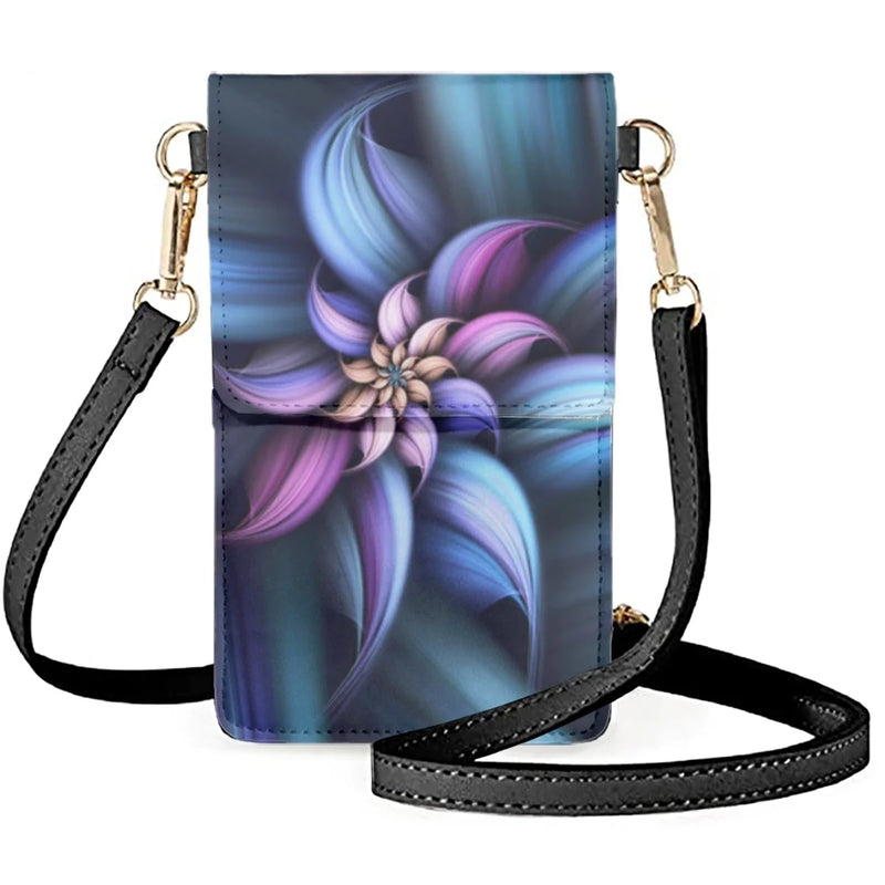 Multicolor Flowers Mobile Phones Bags Crossbody Textural Abstraction Satchel