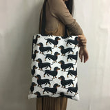 Music Note Shoulder Bag Piano Guitar Print Casual Tote Large Capacity