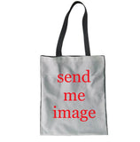Music Note Shoulder Bag Piano Guitar Print Casual Tote Large Capacity