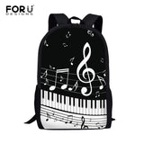 Piano Music Note Print Women Backpack