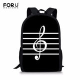 Piano Music Note Print Women Backpack