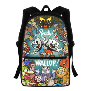 Student Cup Head Cartoon Schoolbag Adjustable Shoulder Strap School Bags