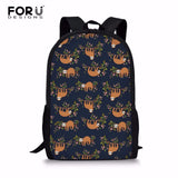 Sloth Print School Bags for Girls Bookbag Teenager Women Primary Backpack