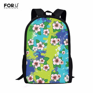 Girl's Hibiscus Flower Pattern School Backpack