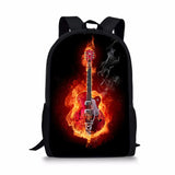 3D Guitar Printing Bookbag Shoulder Backpack for Teen Girls