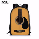 3D Guitar Printing Bookbag Shoulder Backpack for Teen Girls