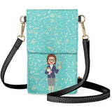 Shoulder Bag Lady Hardworking Teacher Cartoon Image Mobile Phone Wallet