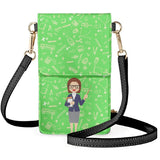 Shoulder Bag Lady Hardworking Teacher Cartoon Image Mobile Phone Wallet