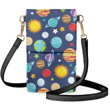Star Rocket Cartoon Space Phone Bag Milky Way Planets Flip Satchel