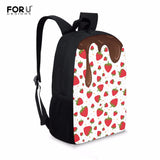 Strawberry Ice Cream Waterproof Kids Backpack
