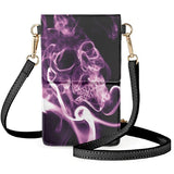 Skull Cell Phone Bag Women's Messenger Durable PU Leather Handbag