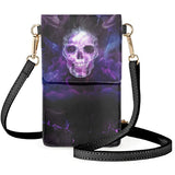 Skull Cell Phone Bag Women's Messenger Durable PU Leather Handbag