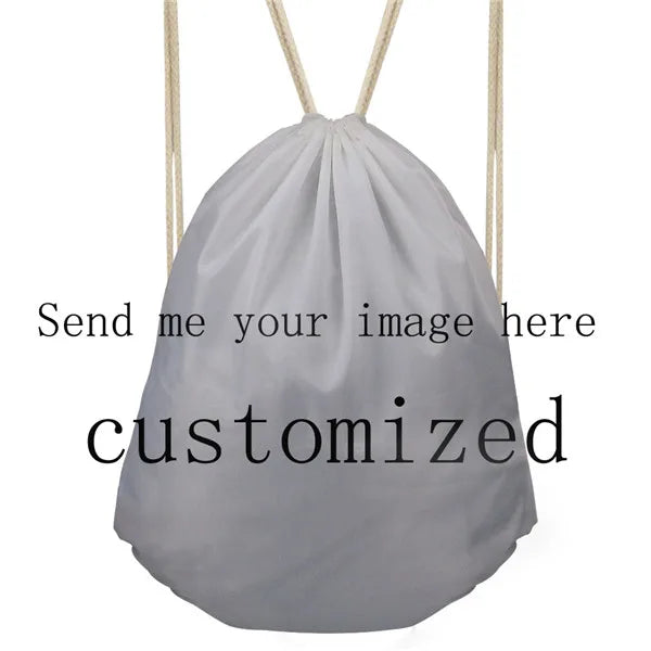 3D Animal Wolf Drawstring Bag Portable Travel Daypack Puppy Pug Dog Backpack