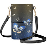 Vintage Butterfly Insect Lady Cell Phone Bag Crossbody Woman Cellphone Handbags