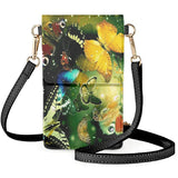 Vintage Butterfly Insect Lady Cell Phone Bag Crossbody Woman Cellphone Handbags
