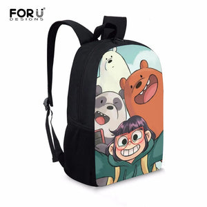 We Are Bears Prints Kids School Backpacks 16inch Lightweight Bags