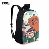 We Are Bears Prints Kids School Backpacks 16inch Lightweight Bags
