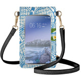 Yellow Frangipani Leather Phone Bag Polynesian Pattern Women's Shoulder Bag