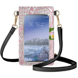 Yellow Frangipani Leather Phone Bag Polynesian Pattern Women's Shoulder Bag