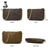 Women PVC Leather Shoulder Bag Small Purse Monogram Signature Printing Letter