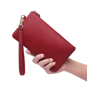 RFID Blocking Cowhide Women's Clutch Phone Bag