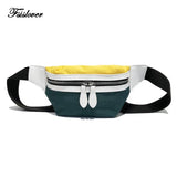 Canvas Bum Bag Panelled Shoulder Bags Fanny Pack For Women Girls
