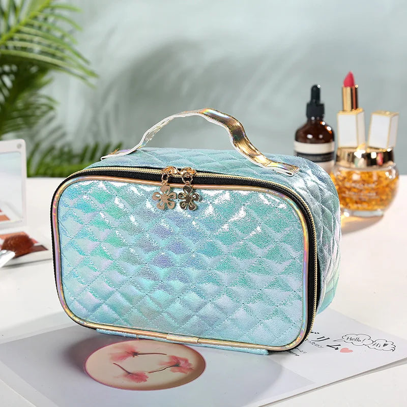 Argyle Portable Women Cosmetic Bag Multifunction Waterproof Travel Storage
