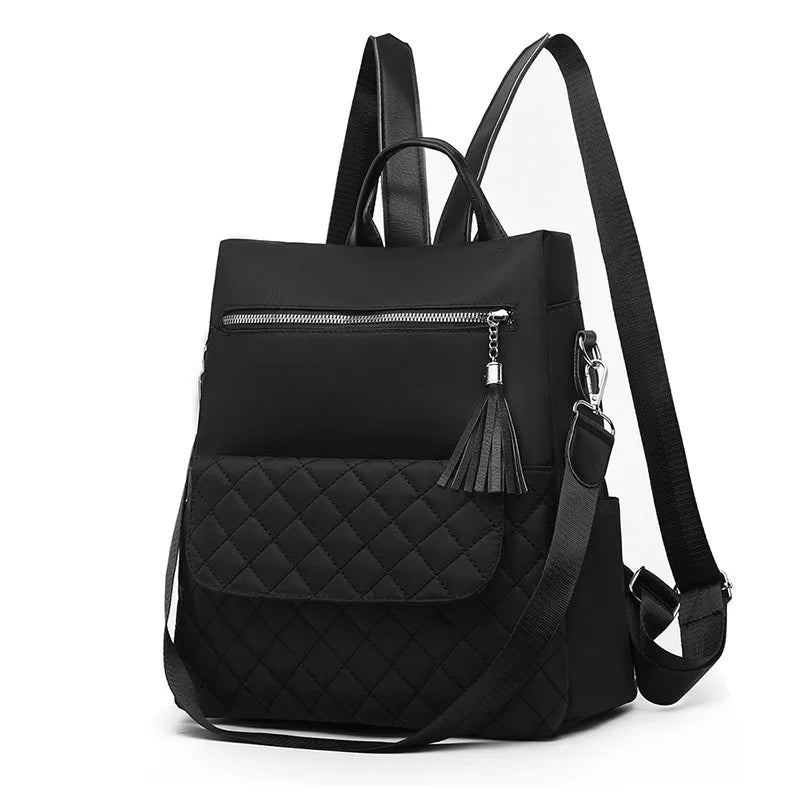 Anti-theft Travel Backpack Oxford Female Backpack Shoulder Bag Diamond Lattice