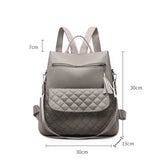 Anti-theft Travel Backpack Oxford Female Backpack Shoulder Bag Diamond Lattice