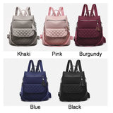 Anti-theft Travel Backpack Oxford Female Backpack Shoulder Bag Diamond Lattice