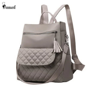 Anti-theft Travel Backpack Oxford Female Backpack Shoulder Bag Diamond Lattice