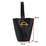 Casual Tote Bucket Crossbody Bag PU Leather Handbag