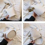Casual Tote Bucket Crossbody Bag PU Leather Handbag